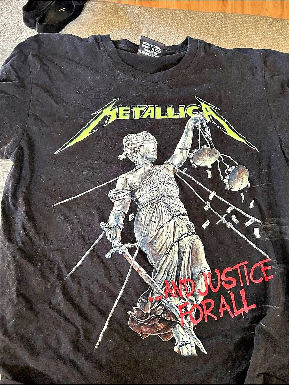 Max Rock Metallica.And Justice for All Graphic Band Tee Black Size Large